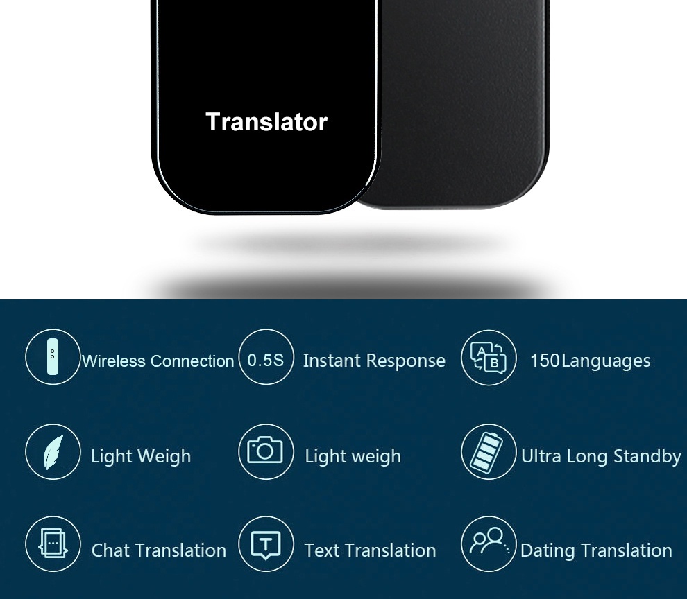 1pc intelligent language translator portable bt translator for travelling learning shopping business Product details 1