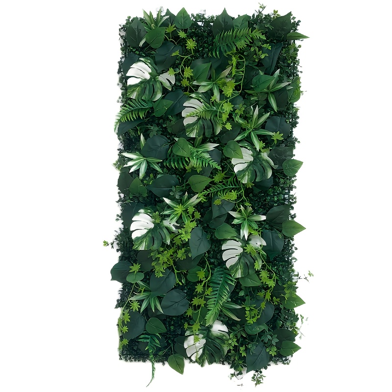 1pc 20in* Artificial Diy Plant Wall Panel, Patterns, Suitable For Balcony, Courtyard Privacy Screen Decor, Wedding Mall Background Decoration