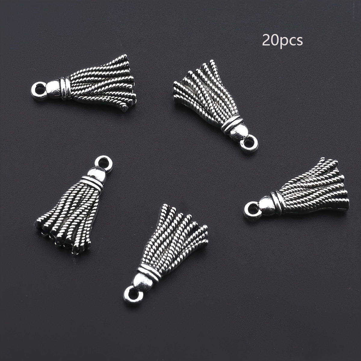 E-shop 20 Stück Quasten-Anhänger Vintage Legierung Quasten für DIY Schmuckzubehör Halsketten Armbänder Ohrringe Schlüsselanhänger Charms