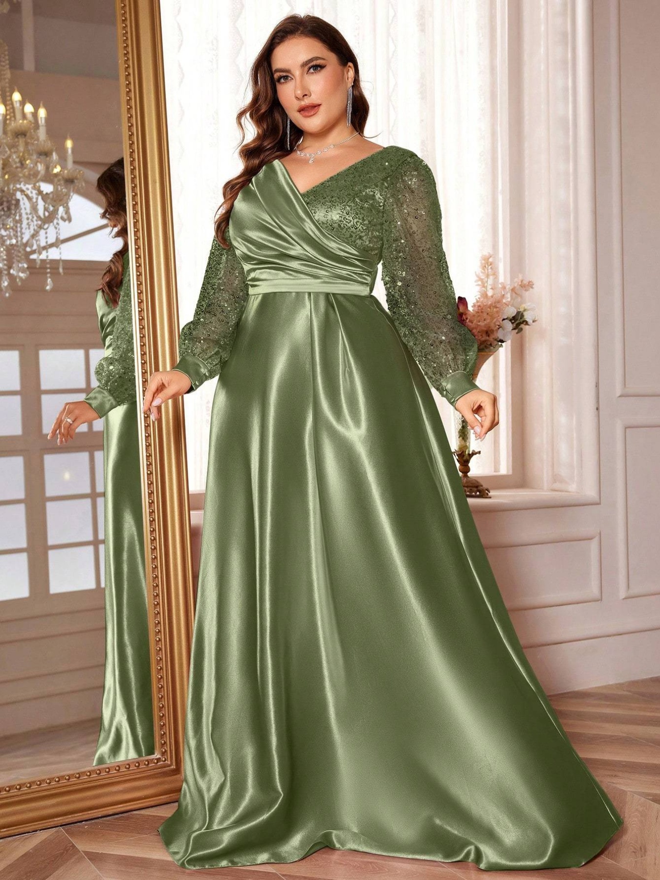 green and gold plus size dress Women's Feeling Good Maxi Dress, Green