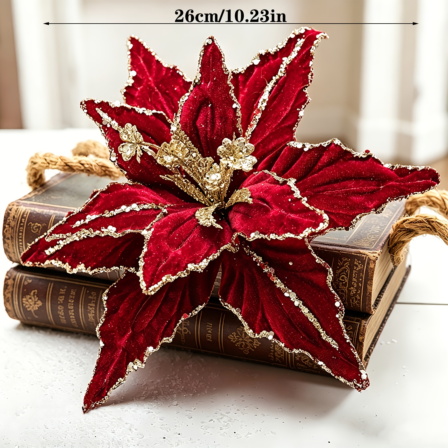 TEMU Fiori di Natale, Fiori artificiali a , Fiori finti, Decorazioni per albero di Natale, Decorazioni natalizie, Disponibili in colori, Fiori finti