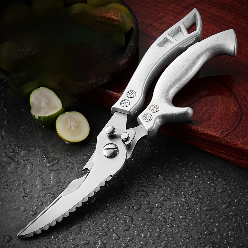Image of Upgrade Heavy Duty Stainless Steel Kitchen Scissors, Multipurpose Utility Scissors, Professional Poultry Shears For Bone, Chicken, Meat, Fish, Turkey, Vegetables, Barbecue Scissors.