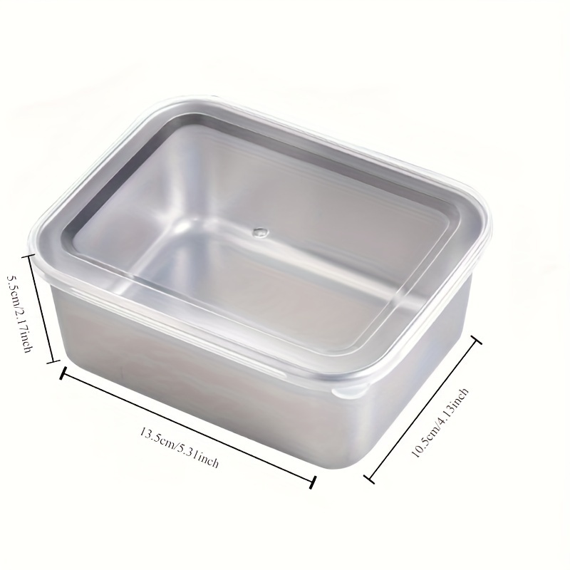 5pcs stainless steel food storage   manual lids hand washable ideal for meal prep outdoor picnics details 3