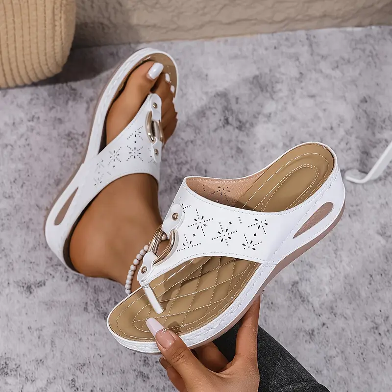 womens fashion slide sandals black cover decor open toe wedge heel casual summer strappy sandals details 8