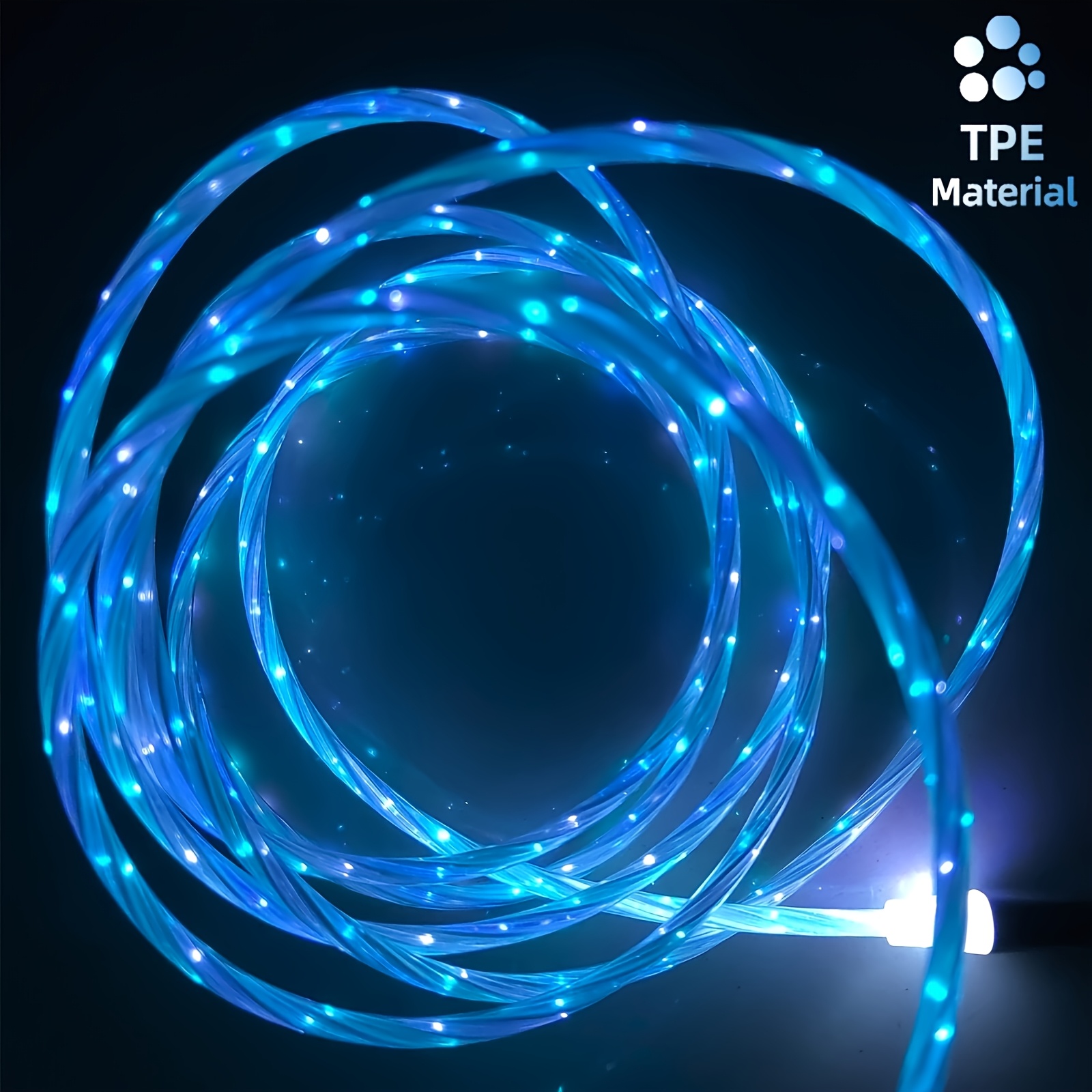 Nouveau Câble de Charge Rapide LED Multicolore Starlight 80W, Câble USB de Charge Rapide Android, Câble Power Delivery, Charge Multi-Appareils, Câble de Charge Élégant, Câble de Charge Esthétique, Connecteur Renforcé, Câble USB Android Durable, Câble de Chargement Moderne,Design élégant,Câble