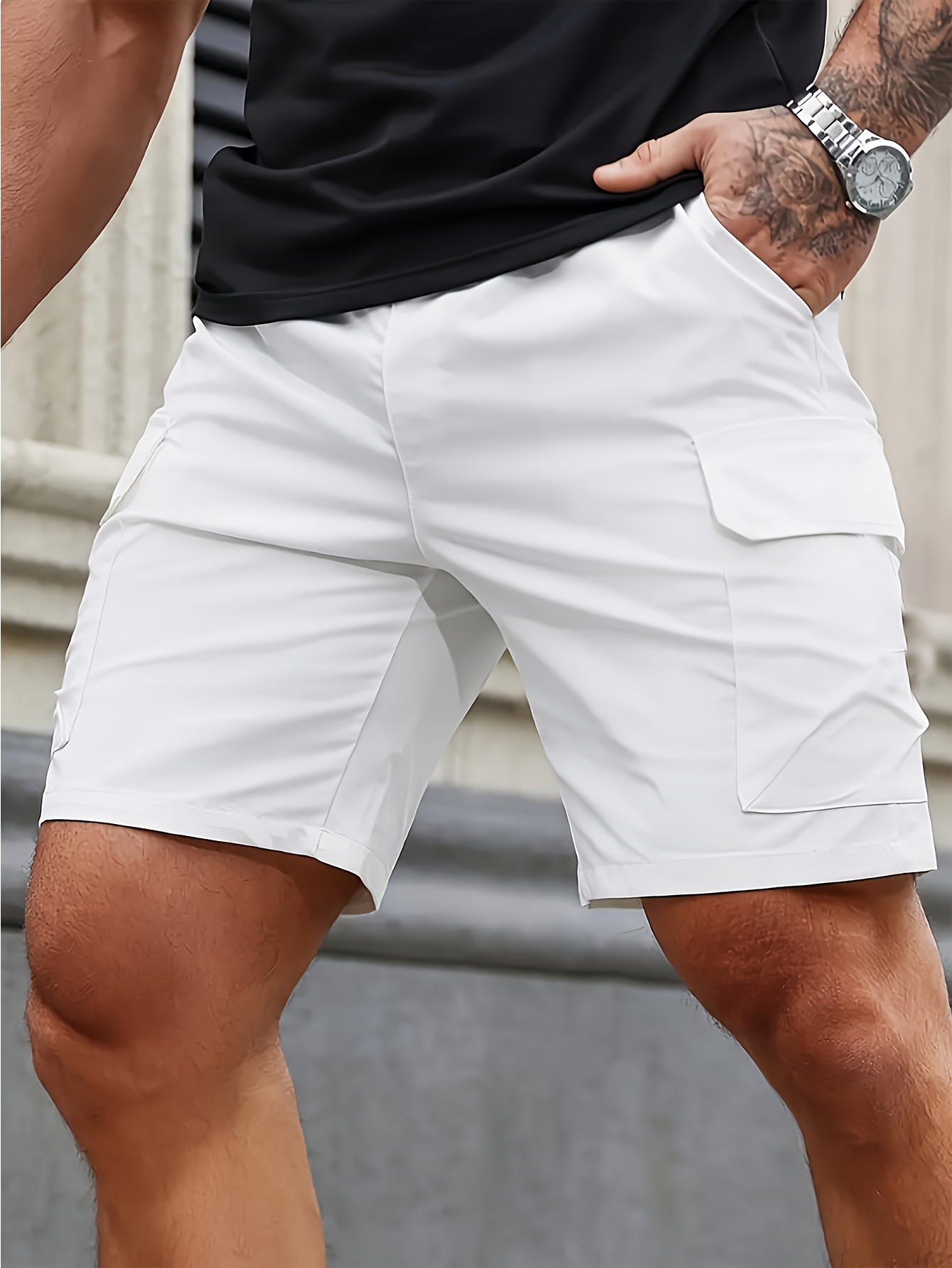 herren heavy duty cargo shorts multi design – weiße Temu Germany - Main Image