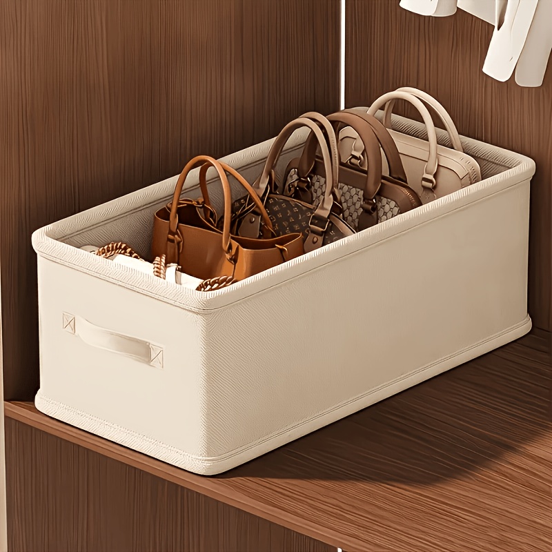 TEMU 1pc Bag Organizer Box. Great For Bag And Closet Storage. Bedrooms, Dorms, And Wardrobes, Keeping Tidy. Clothes Storage, And A Nice