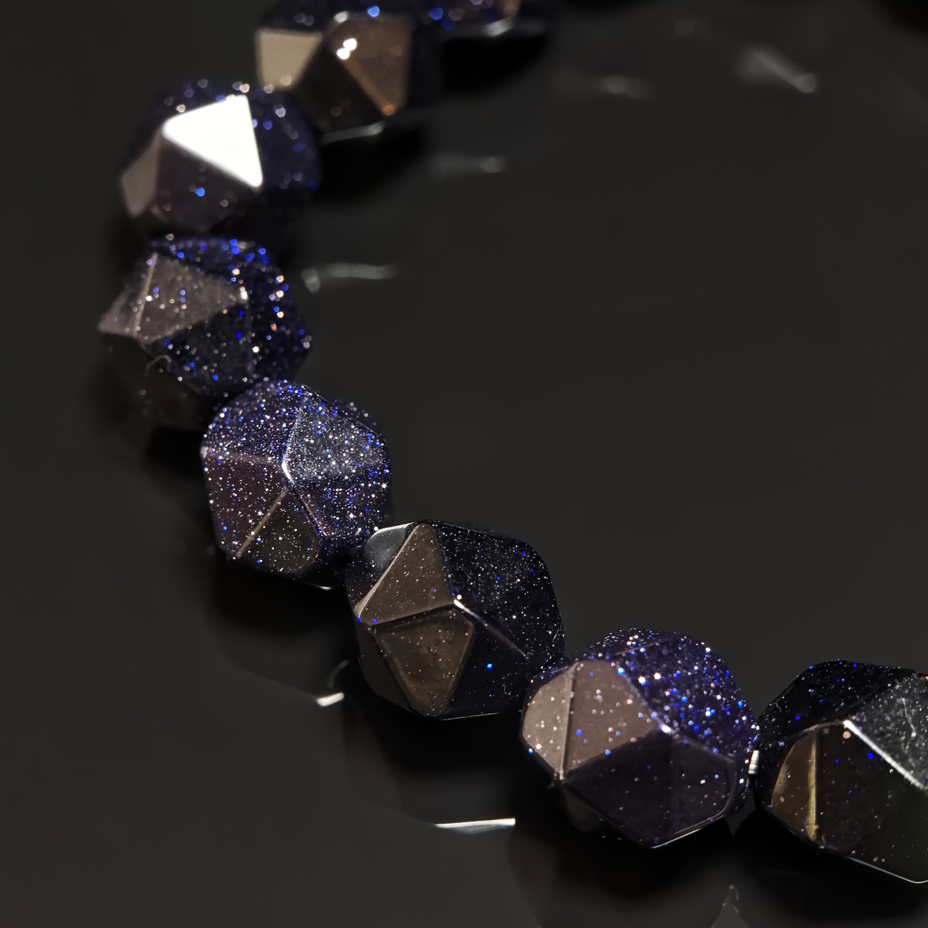 TEMU Bohemian Style Handmade Natural Stone Bracelet With A Purple Starry Sky, Sparkling Stars Symbolizing The Universe And Sky, Perfect As A Gift