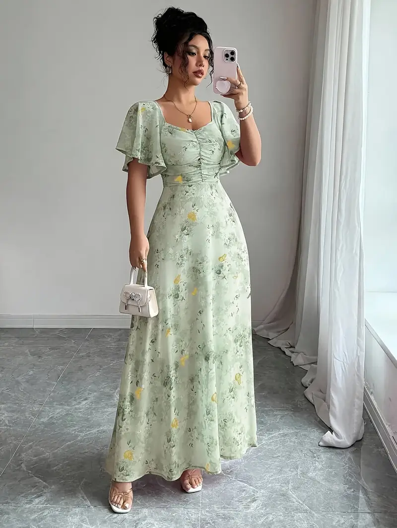 womens pattern batwing sleeve chiffon dress - Temu Qatar womens pattern batwing sleeve chiffon dress - Temu Qatar