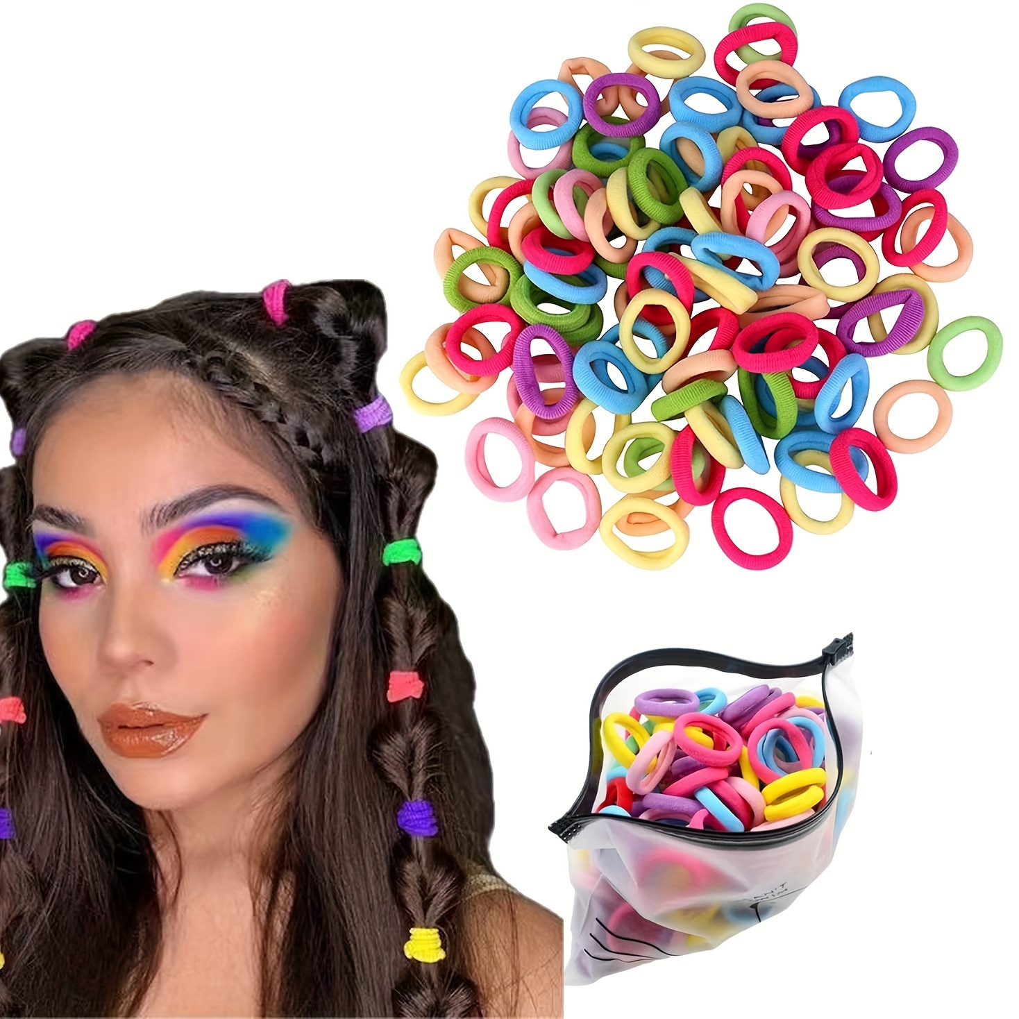 12 Stück Haargummis Aus Satin – Weich, Elastisch, Für Mädchen & Frauen, 6 Cm Durchmesser
