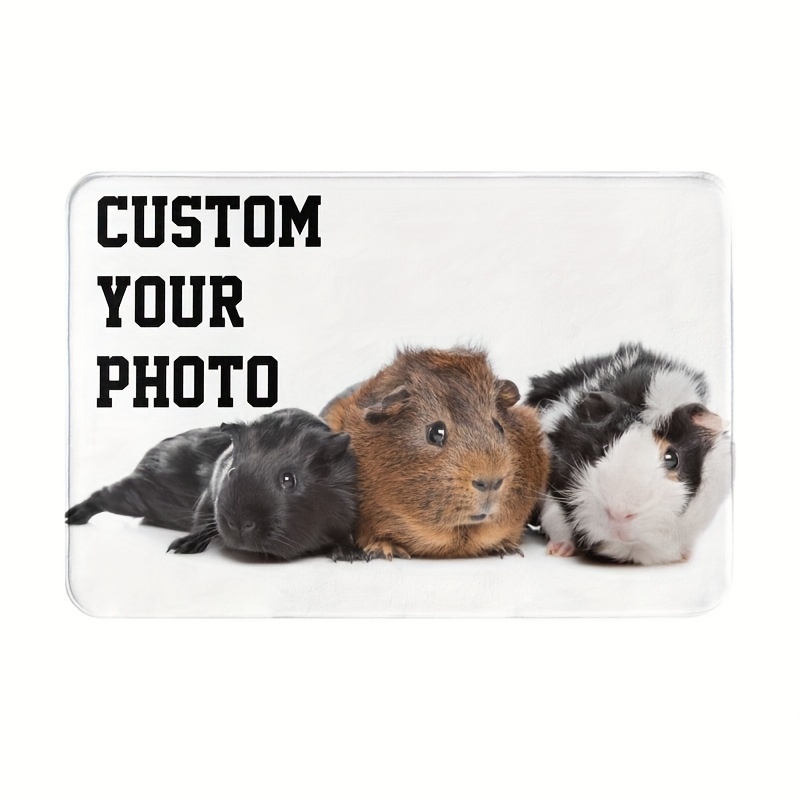 TEMU 1 Tapis Personnalisé avec Votre Photo/Logo - Mignons Animaux Domestiques & - Tapis de Sol Adapté pour Salle de Bain, Cuisine, Chambre - Lavable