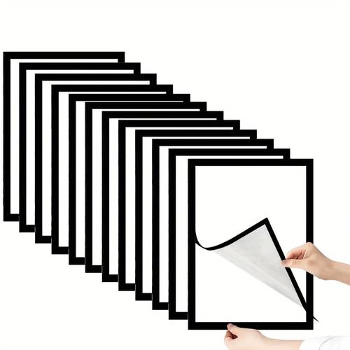 12pcs modern a3 a4 photo frame set magnetic wall hanging frames front opening for transparent display of artwork doodles certificates sketches plant specimens diamond painting more waterproof suitable for home and office decor lightweight frames material