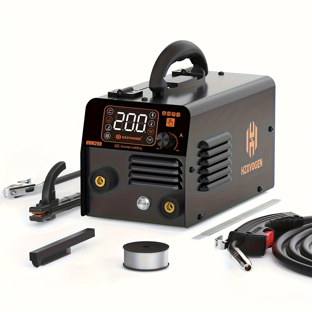 TEMU 200a Mig Welder 110v Welder 3 In 1 Gasless Mig Welder/lift Tig/stick Welding Machine Portable Igbt Inverter Automatic Welder Machine Large Led