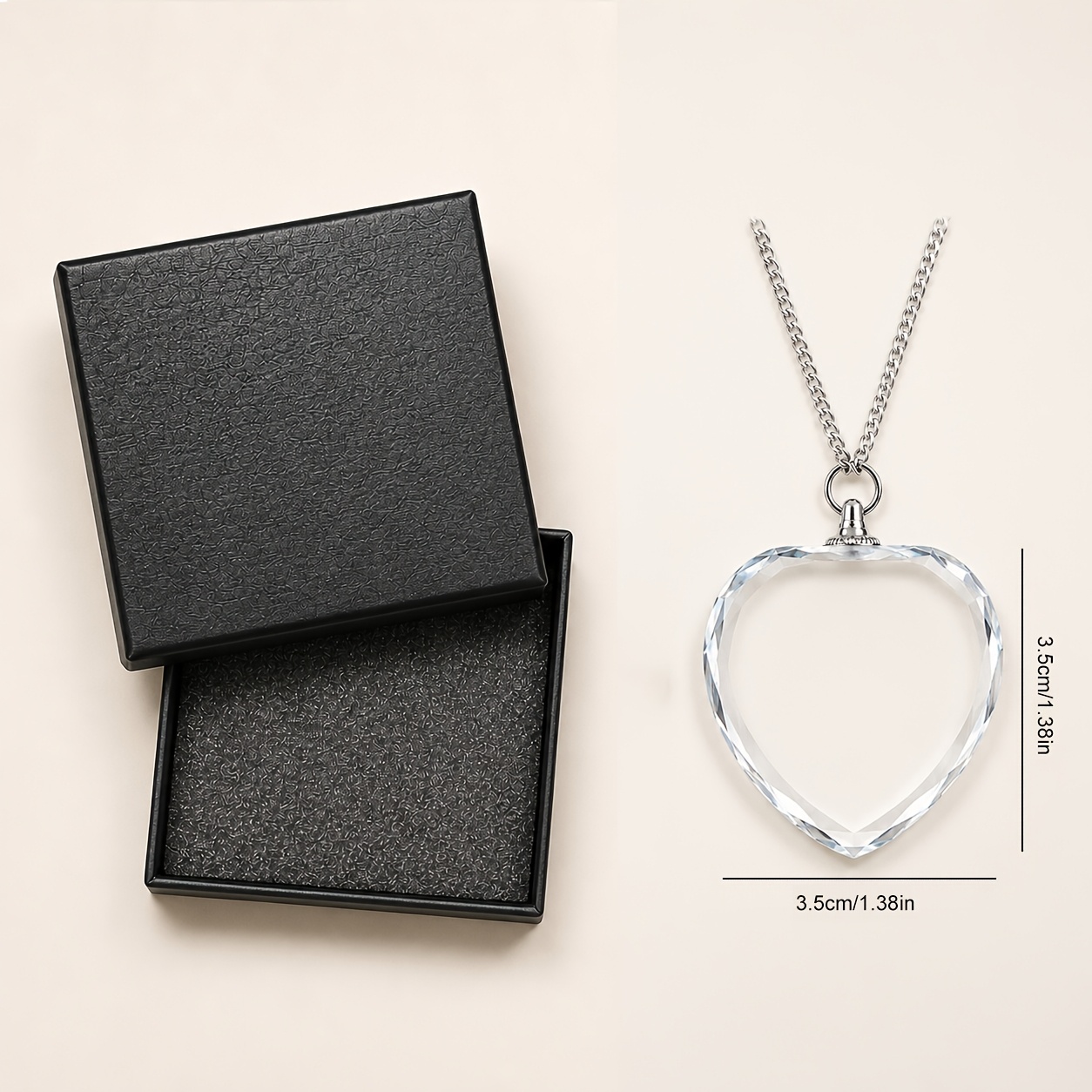 TEMU Personalized Pet Loss Memorial Necklace - Custom Photo/text Crystal Pendant With Photo Uv Print Suitable For Lovers, Sympathy Gift For Loss Of