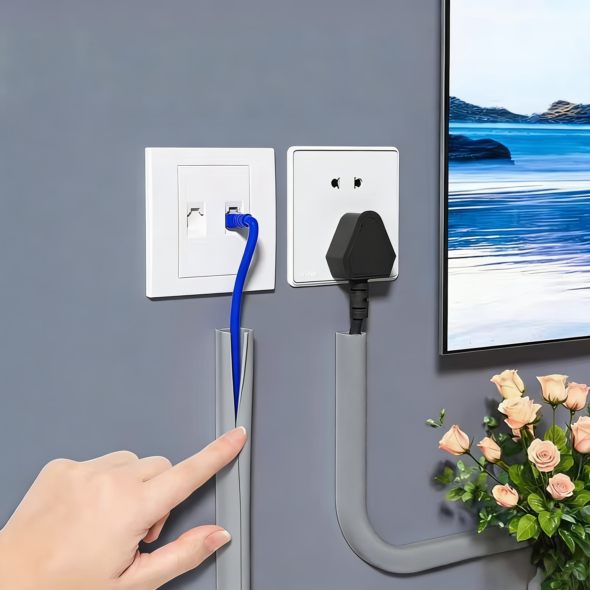 E-shop 2m/78,74 Zoll , kleiner für Schreibtisch/Wand, aufputzbarer selbstklebender -Treten-Schutz, unsichtbare Dekoration für den Haushalt,