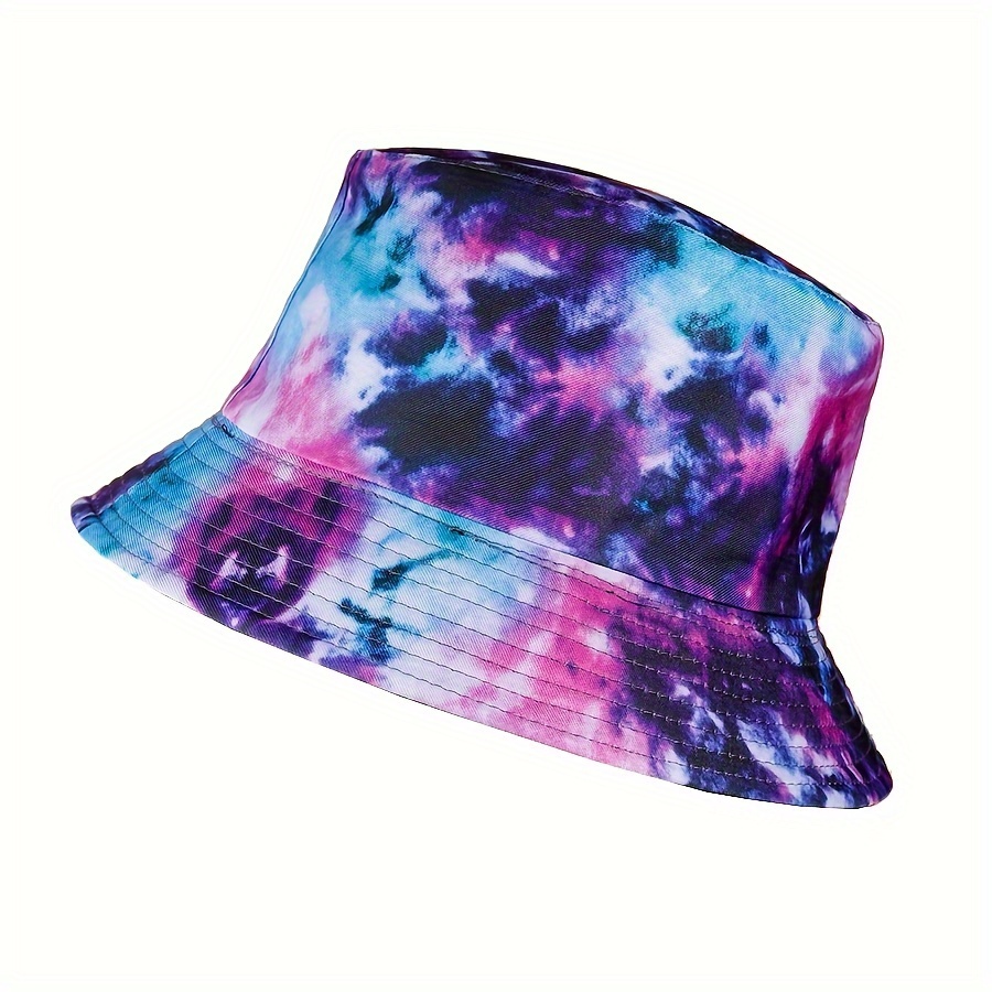 

1pc Trendy Versatile Bucket Hat With Starry Sky Printing, Sunshade Hat For Men
