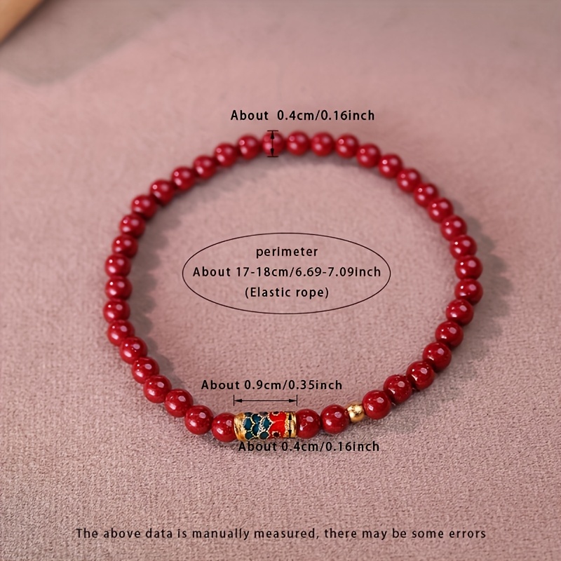TEMU Gift Box Packaging, Essential Gifting Choice: Women's Fashion Bracelet, . 4mm, 39 Beads, Elastic Cord Design In Koi Style