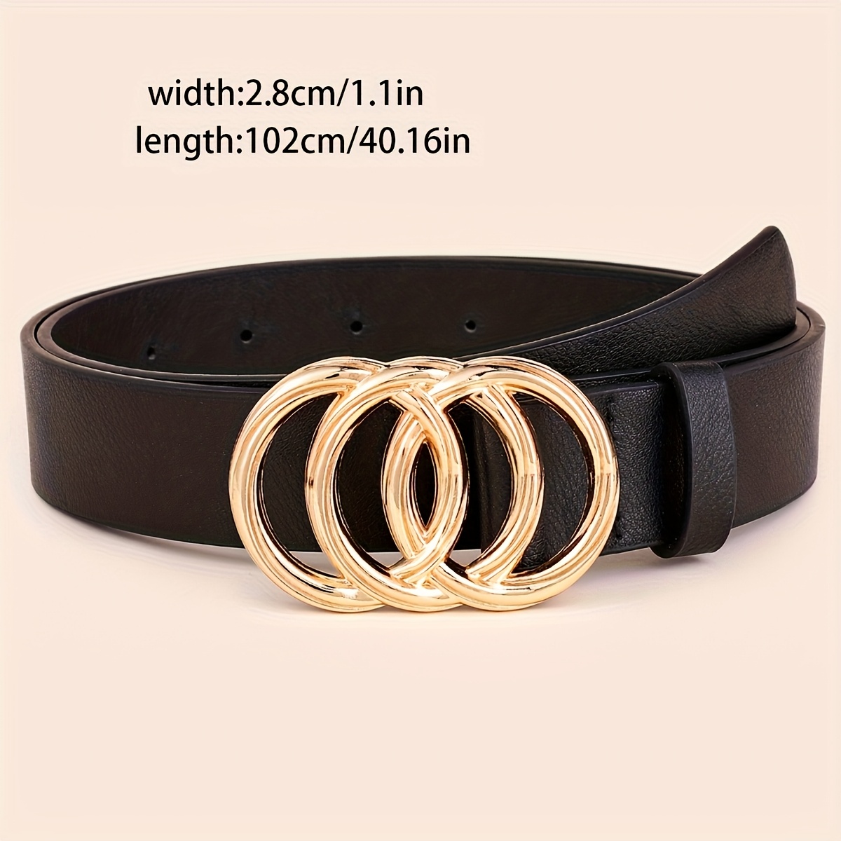 Three-Pack Golden Buckle Decorative Trendy Women's Belts