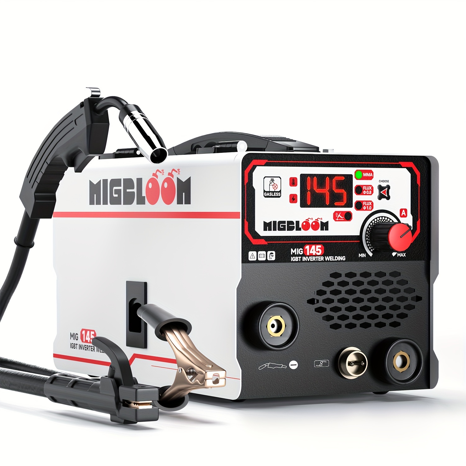 

Flux Core Mig Welder 110v - 145a 3 In 1 Gasless Mig/stick/lift Tig Welding Machine Control Igbt Inverter Multiprocess Portable Wire Feed Welder