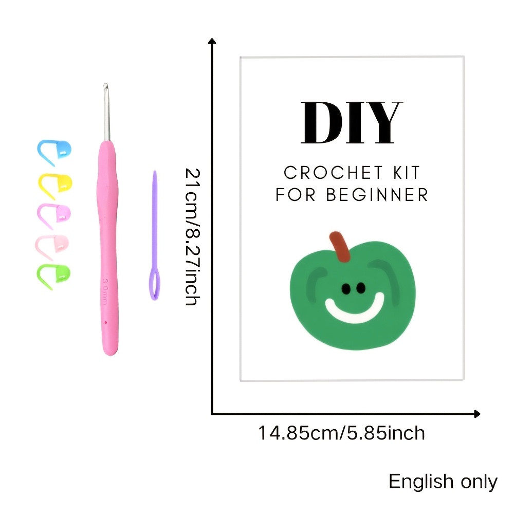 TEMU Kit per principianti all'uncinetto, kit di avviamento per uncinetto, kit per lavori a maglia e uncinetto con borsa tote con motivo granny dopo ,