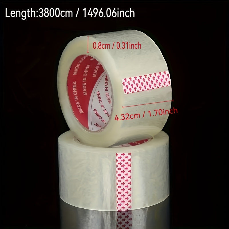 Image of 4 Rolls Of Clear Plastic Tape, For Packaging And Sealing, Suitable For Office, Home, School - Ideal For Boxes And Packaging, Office Supplies | Clear Plastic Tape | Durable Adhesive, Box Sealing Tape