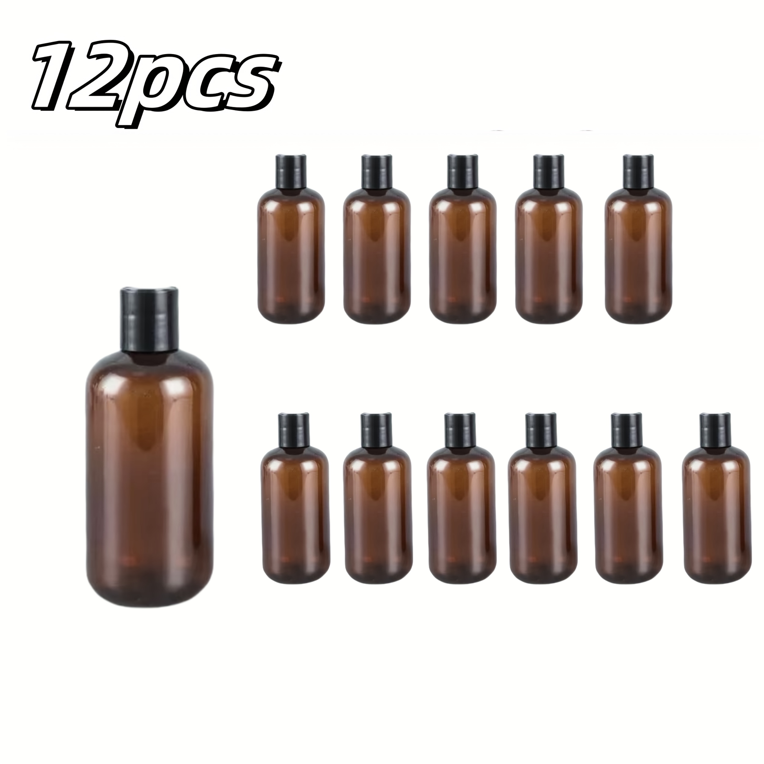 TEMU 12 Squeeze Bottles, 250 Milliliters, Suitable For Lotions, Hand Sanitizers, Serums, And Cosmetic Dispensing.