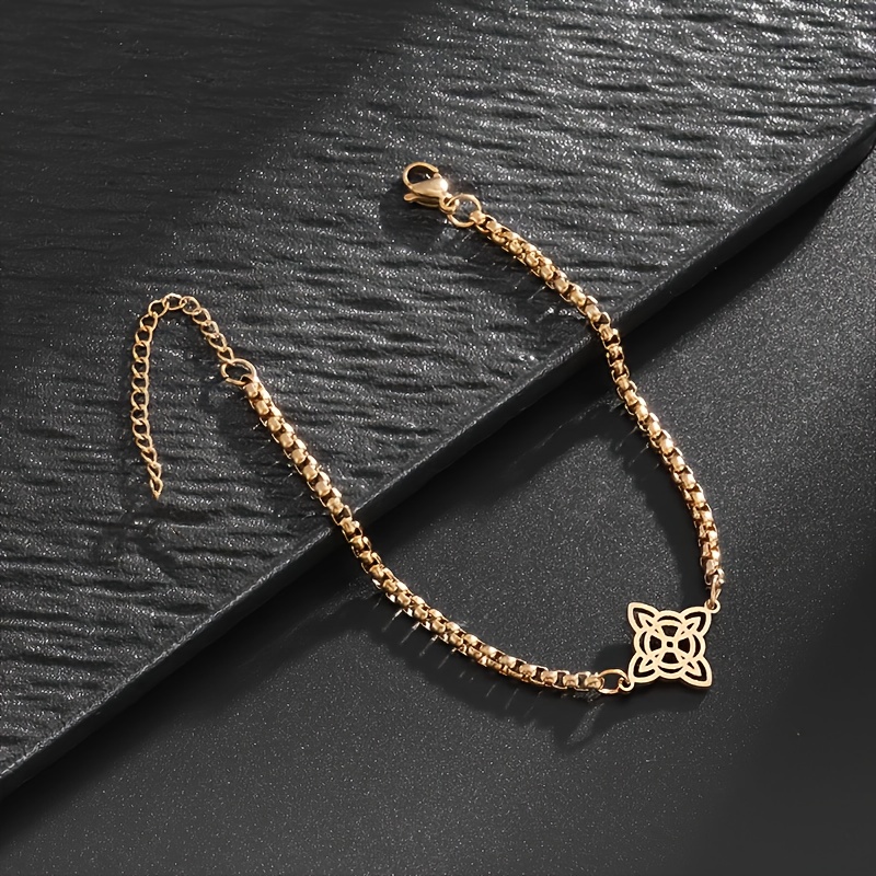 304 Stainless Steel Witch Knot Bracelet, Irish Lucky Amulet