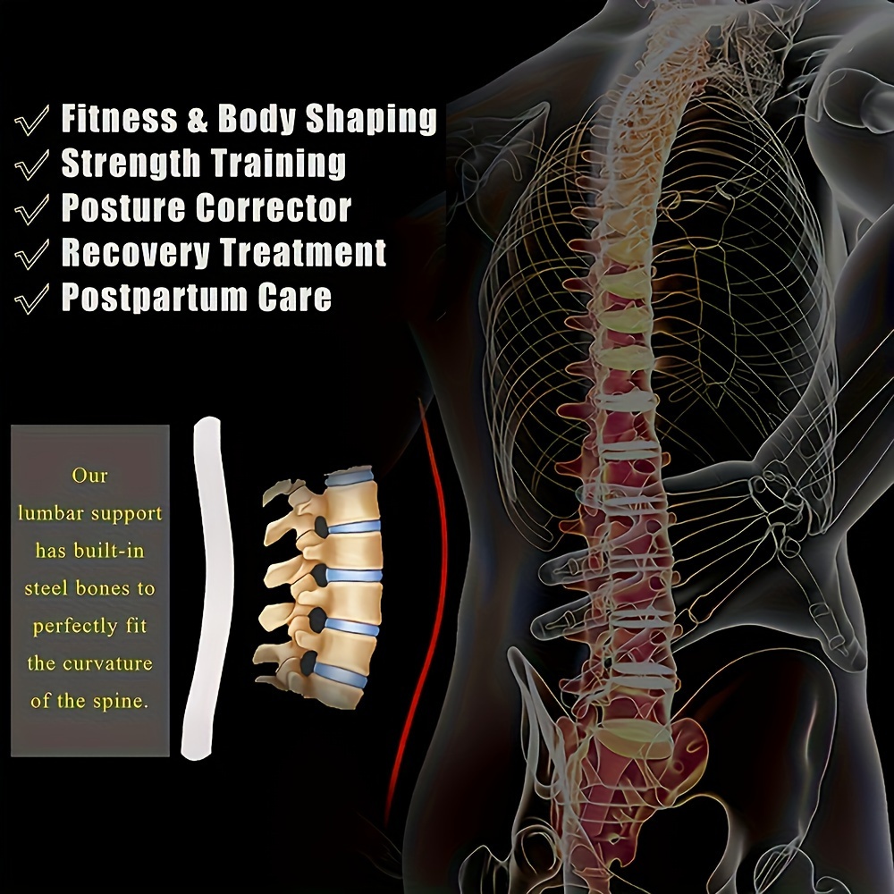 Men's Waist Training Back Braces Lower Back Pain Relief 6 - Temu