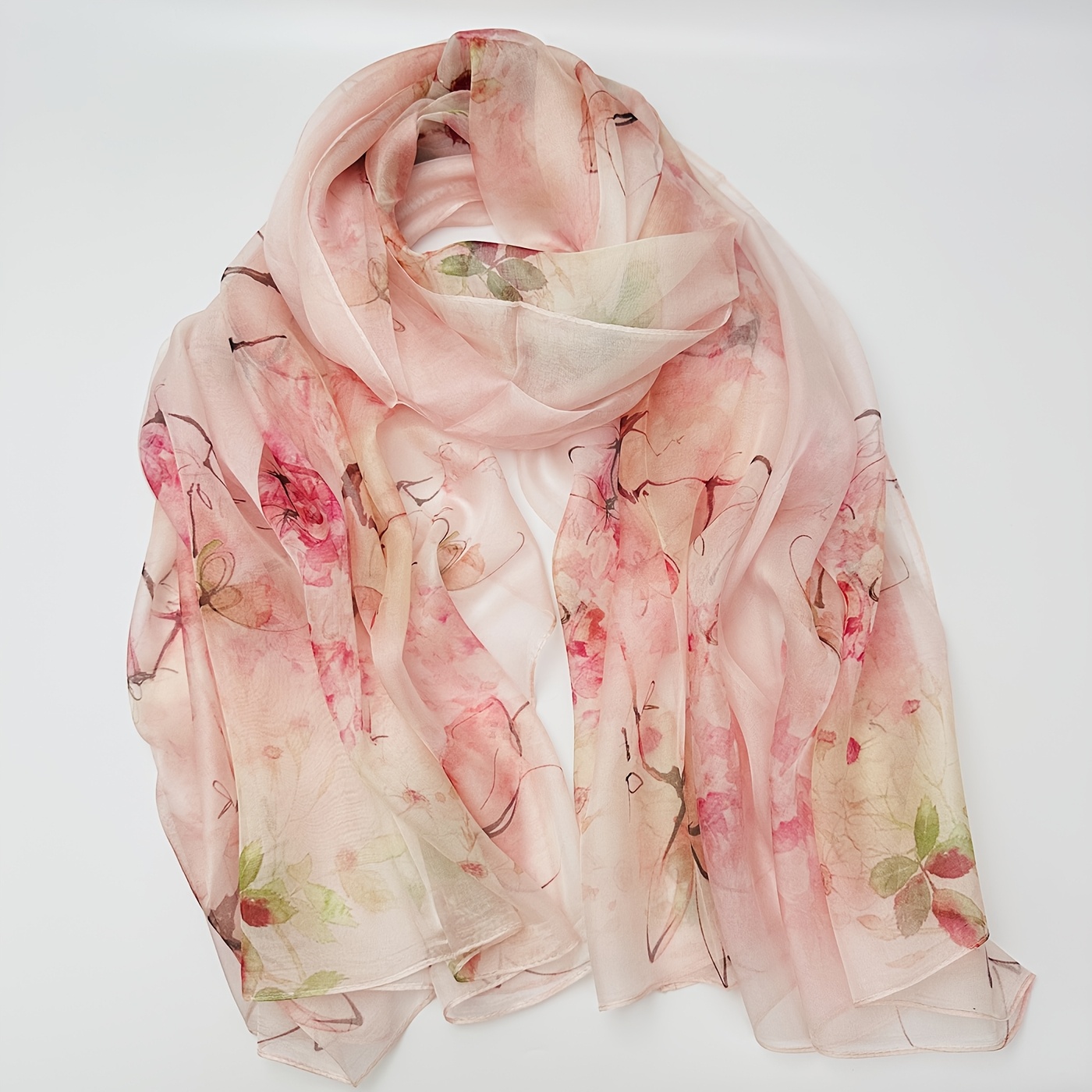 100 silk floral shawl lightweight breathable 41 69 elegant