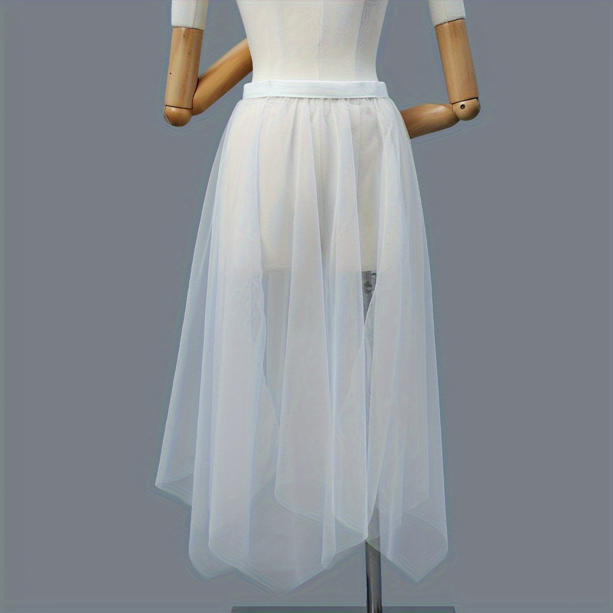 ★LOW CLASSIC★ SHEER LAYERED SKIRTWHITE CHECK LC251SK05WH LOW CLASSIC] / ☆ 25SS SHEER LAYERED SKIRT / WHITE CHECK