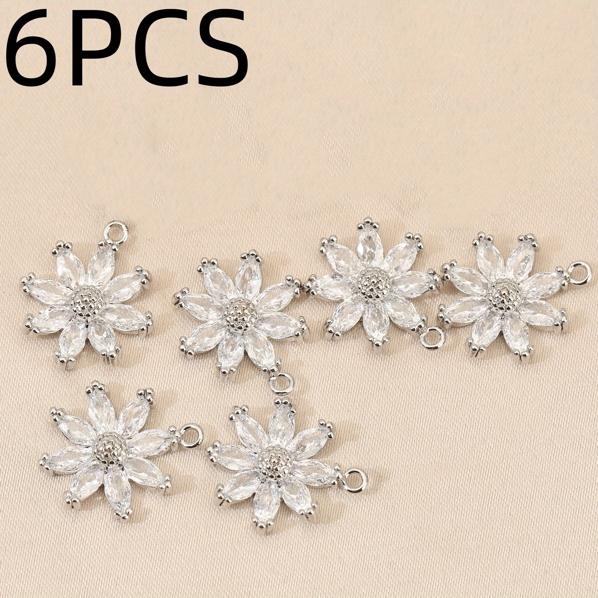 6pcs Exquisite Luxurious Flower Chain Ornaments and Pendants