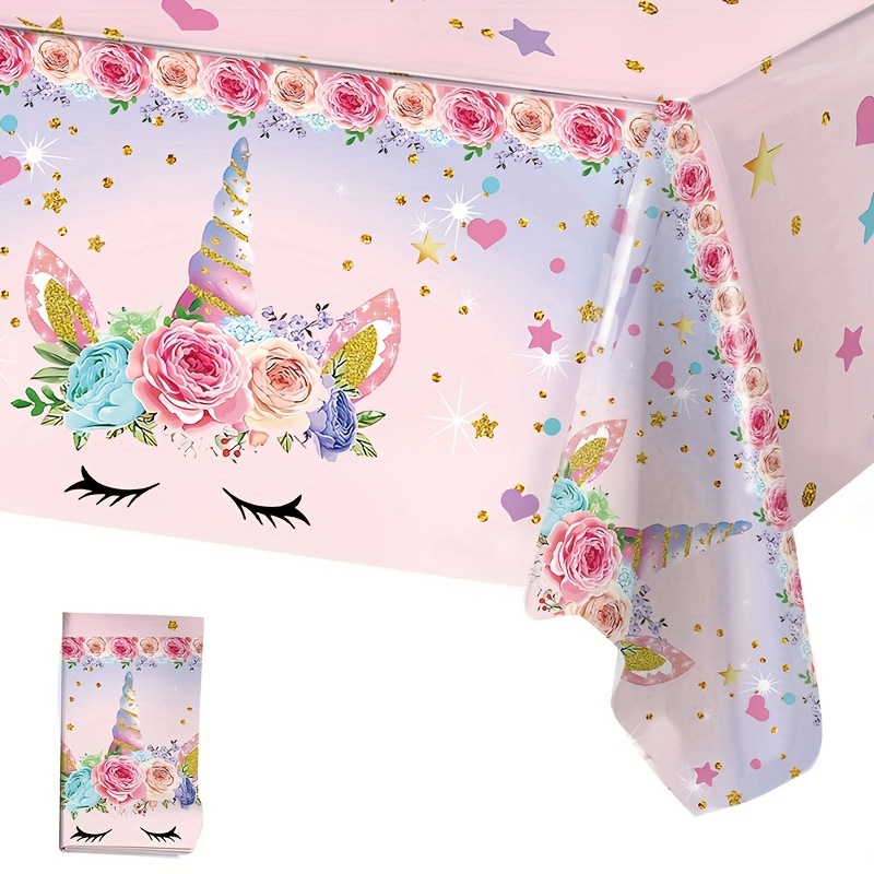 

[top-] Unicorn- Disposable Tablecloth 86"x51" - For Parties, Weddings &