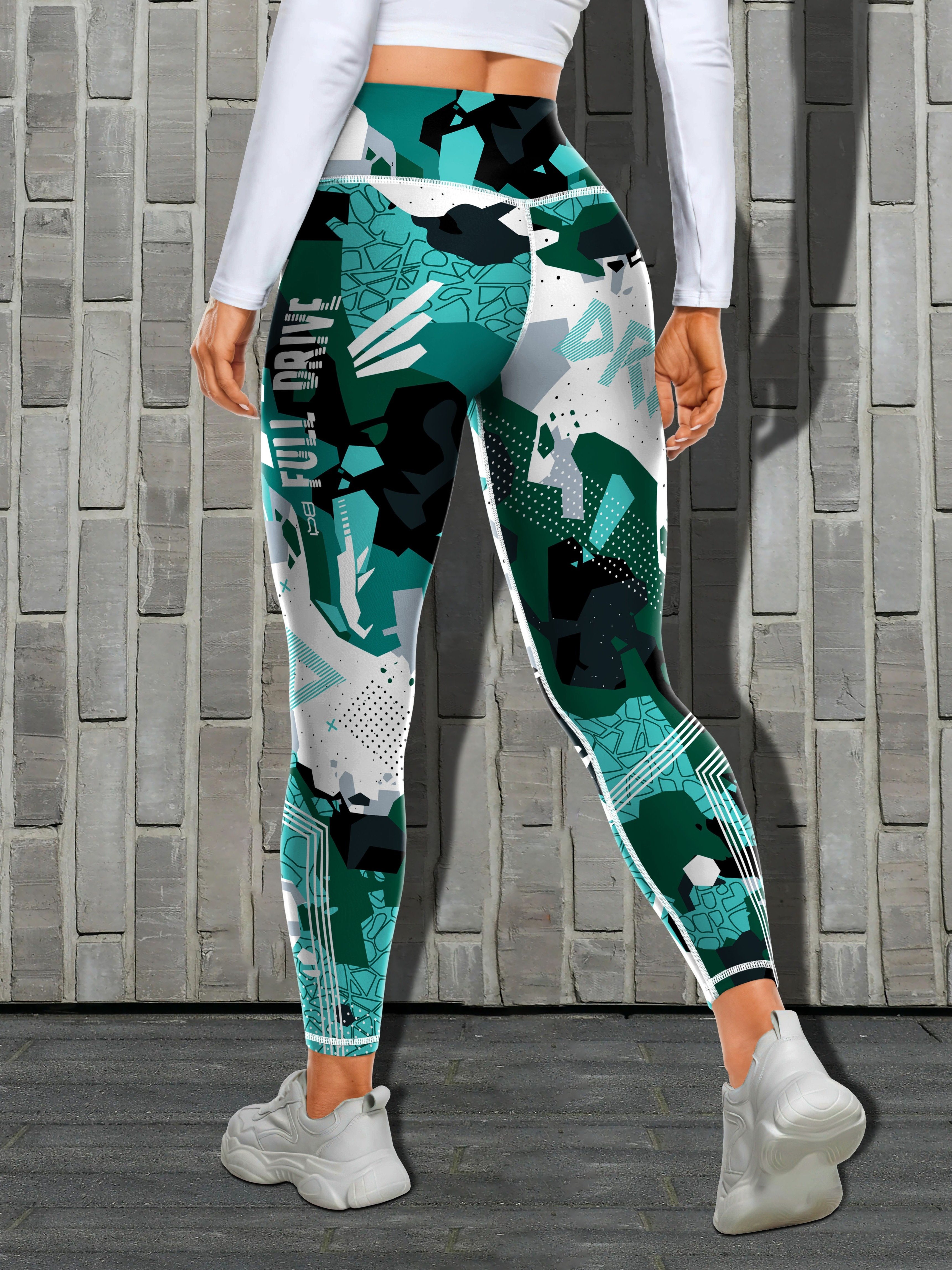 Elastic Camouflage Print Fitness Leggings For Women Yoga Pants