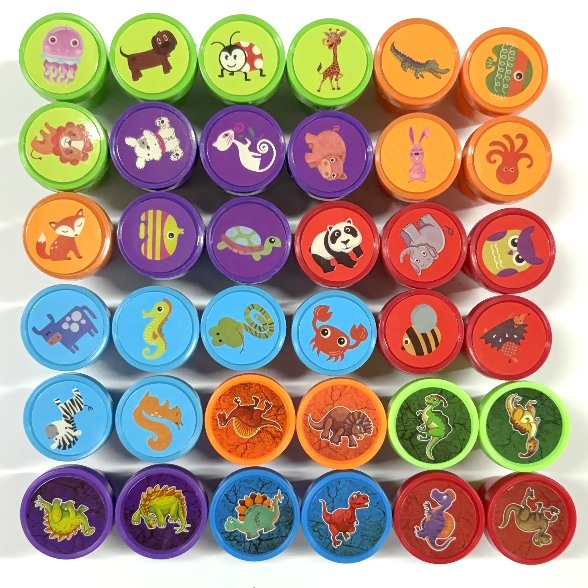 Image of 36pcs Animal Stamp Set, Dinosaur Self-inking Stamps, Funny Stamp Stamps Gifts For Birthday, School Awards, Party Additions, Classroom Prize