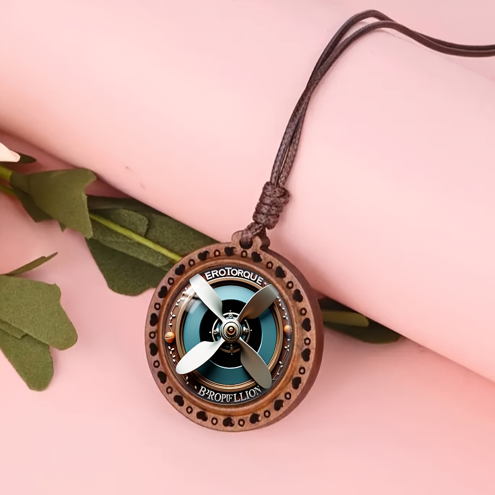 Propeller Heart Wooden Necklace, Cute Stylish Accessory