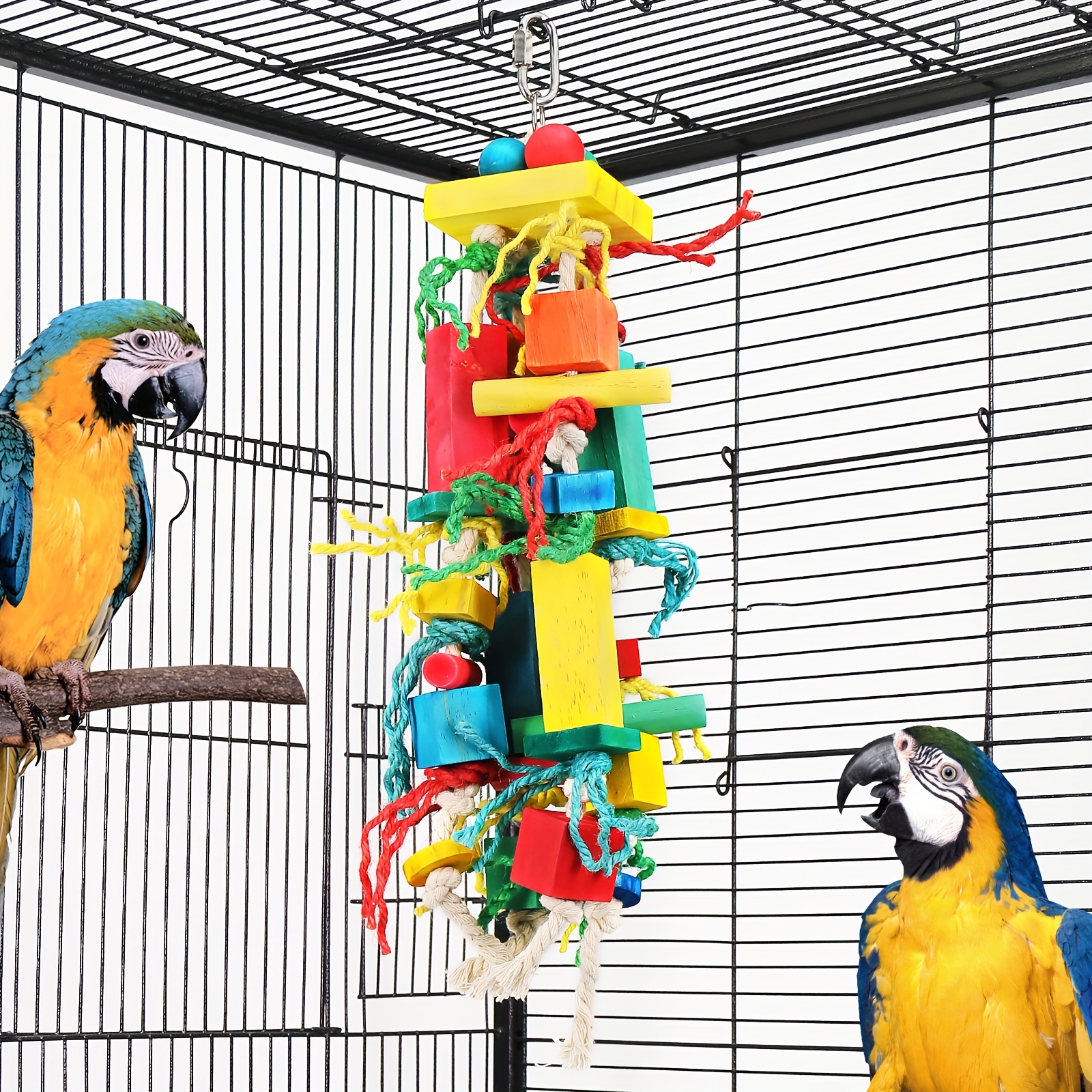 large wooden parrot chew toys medium large birds colorful Temu