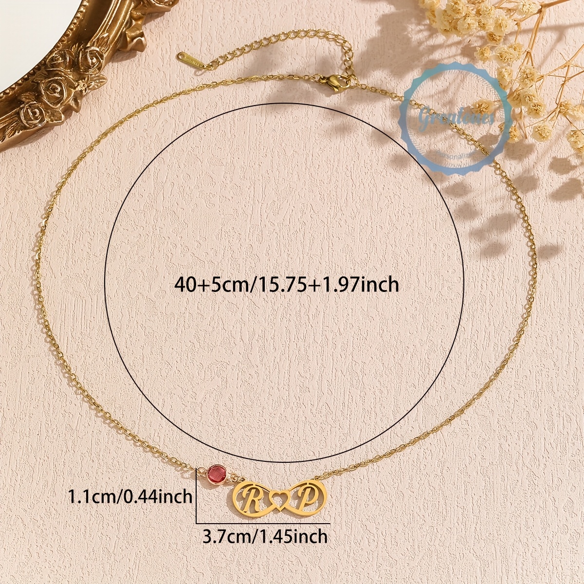 Custom Infinity Necklace with Initials for Couples