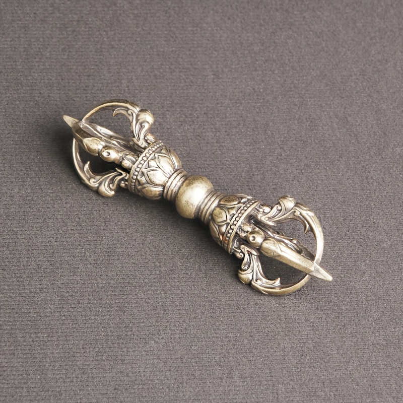 TEMU A Brass Desktop Ornament, Tibetan Demon-subduing Copper Sculpture Craft, Symbolizing Fearlessness And , Vintage, Gift