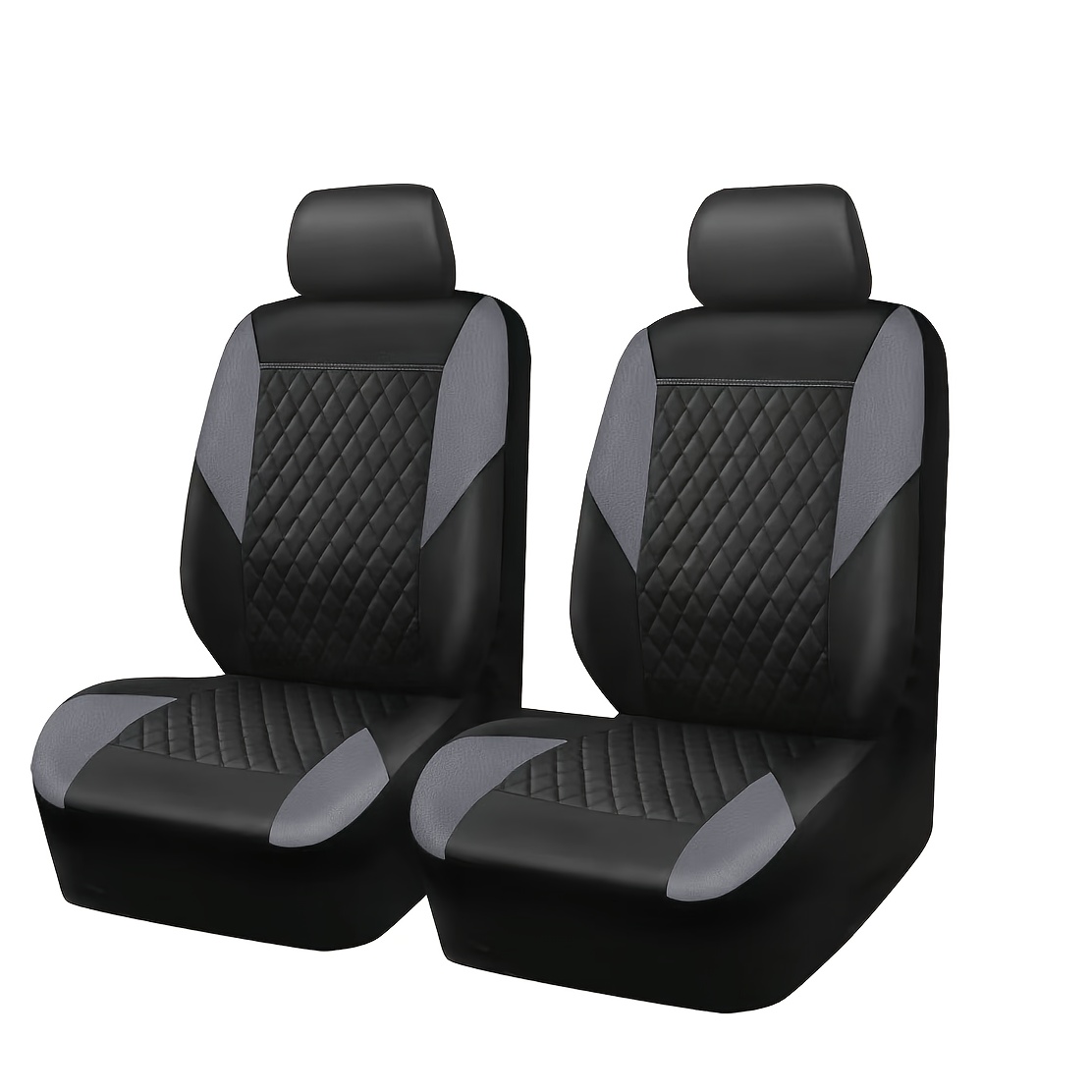 2-seater Car Seat Covers - Synthetic Leather Material With Perforated Center, Breathable, Thickened & Wear-resistant, Universal