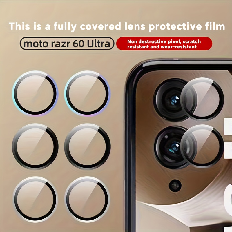 TEMU 2pcs Aluminum Alloy Eagle Eye Lens Film, Multiple Colors , Suitable For Motorola Razr 40u/50/50u/60/60u