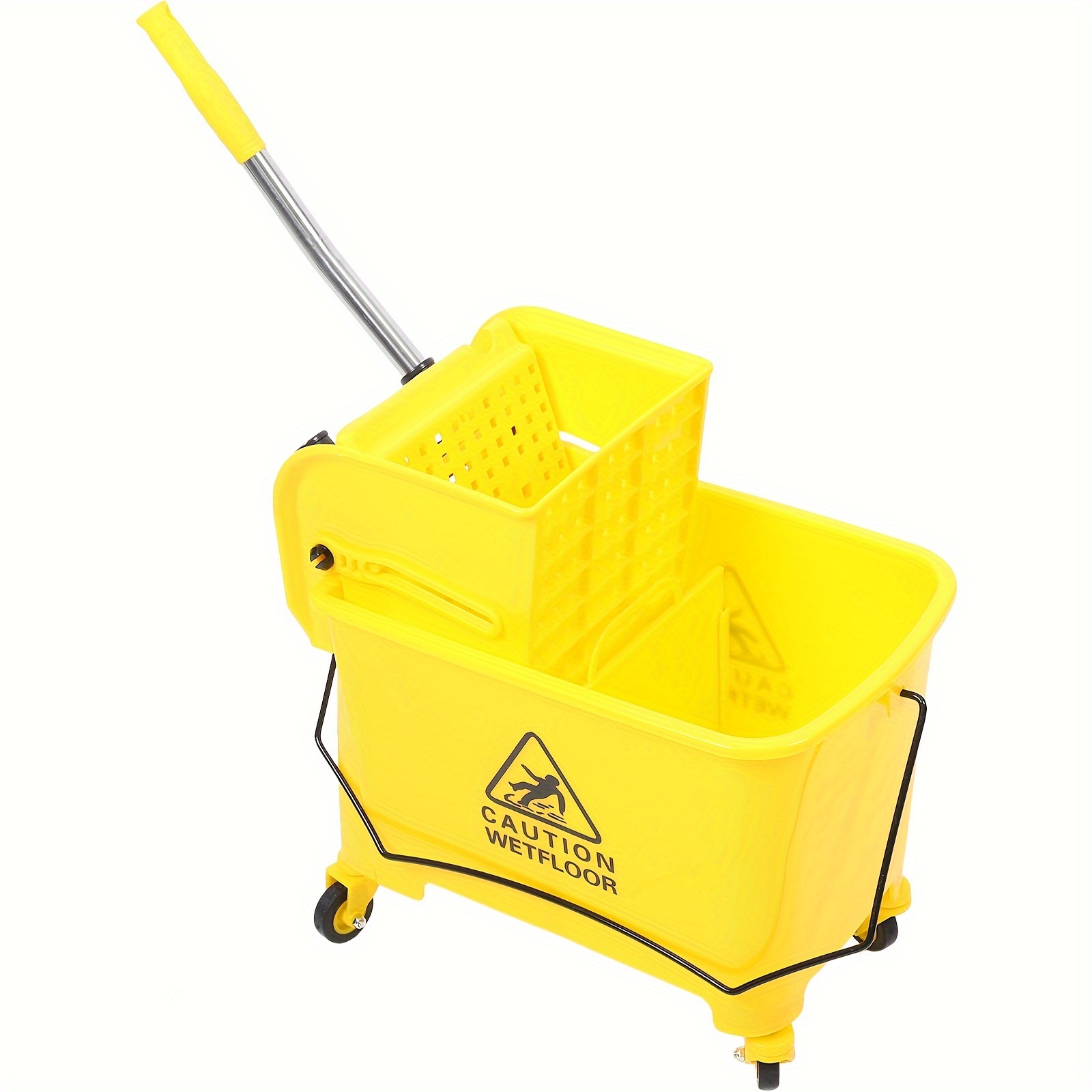 

20l Mop Bucket Side Press Wringer On Wheels Cleaning Commercial Mop Bucket On Wheels (yellow, Plastic Wheel)