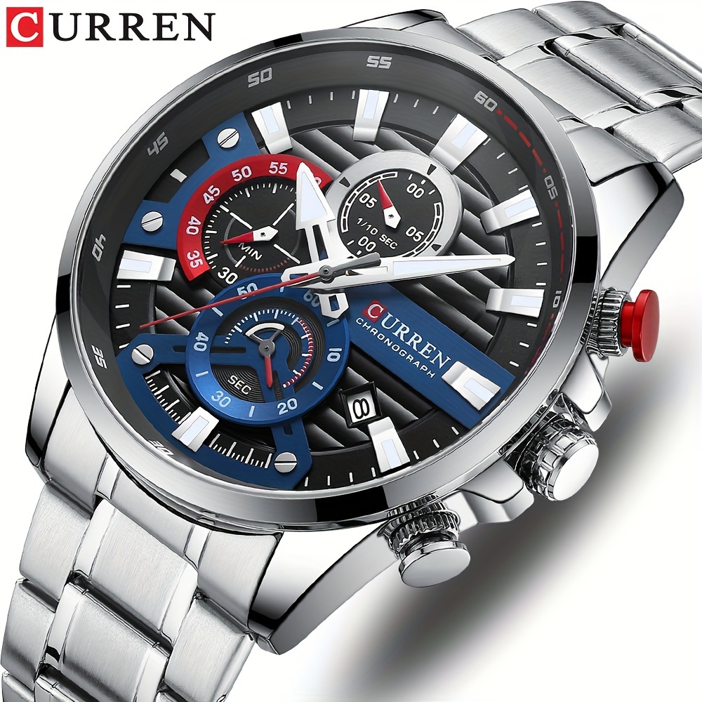 

Chronograph Men's Business Sports Quartz Watch Casual Fashion Analog Calendar Wrist Watch Date Watch