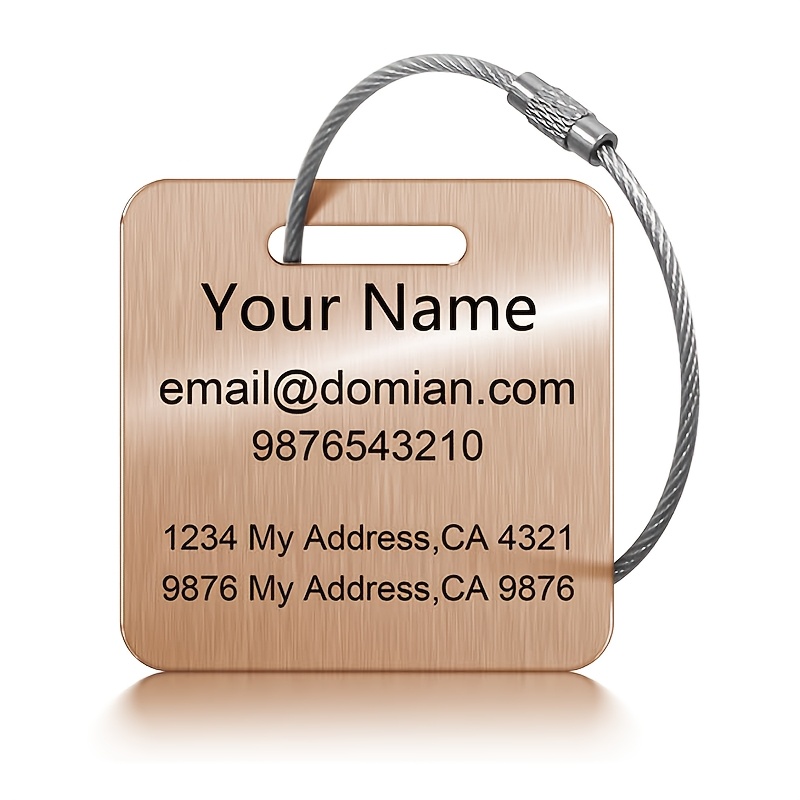 Customized Laser Engraved Stainless Steel Luggage Tag
