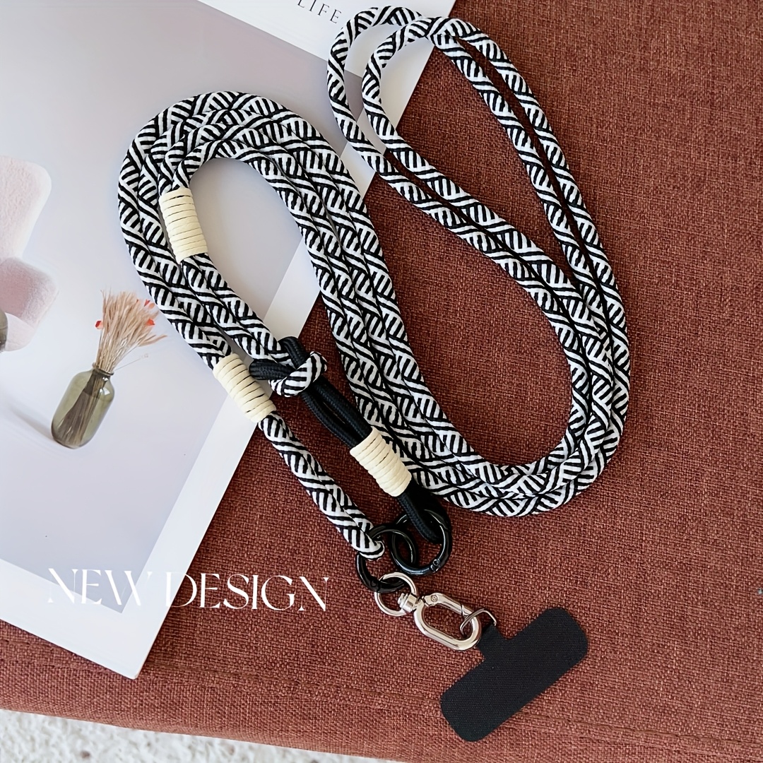 E-shop Neue bunte geflochtene Dual-Use Handy-Umhängeband mit langem Kordel, Handgelenk- und Trageschlaufe für & Kameras – Ideal für Outdoor-Reisen und