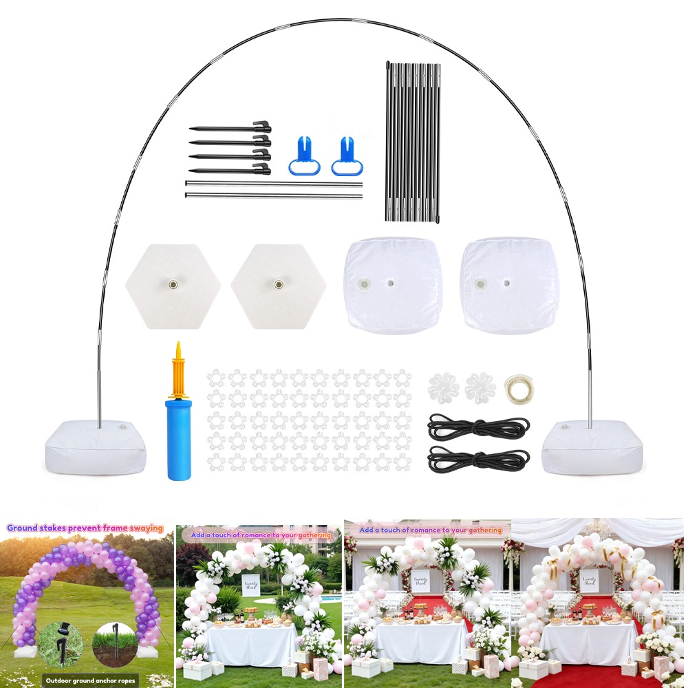 un ensemble   de ballons de 2,7 mètres de haut et de 3 mètres de large, avec une structure réglable et une base gonflable, parfait pour les célébrations   les anniversaires,  , les fêtes de   et les anniversaires. idéal pour la décoration de fête.