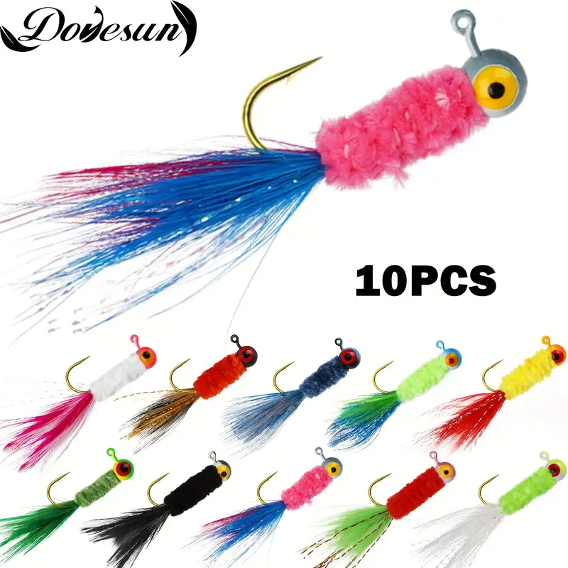 * 10pcs 1/32 Oz 1/16 Oz 1/8 Oz Artificial Bionic Insect Flies * Bait, Fishing Hair * Lure * Random with Round Lead Hook, Fishing Additions for Panfish * Walleye * 10pcs 1/32 Oz 1/16 Oz 1/8 Oz Artificial Bionic Insect Flies * Bait, Fishing Hair * Lure * Random with Round Lead Hook, Fishing Additions for Panfish * Walleye