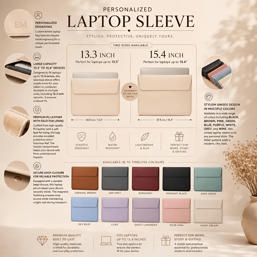Personalized Laptop Sleeve, Custom Computer Case