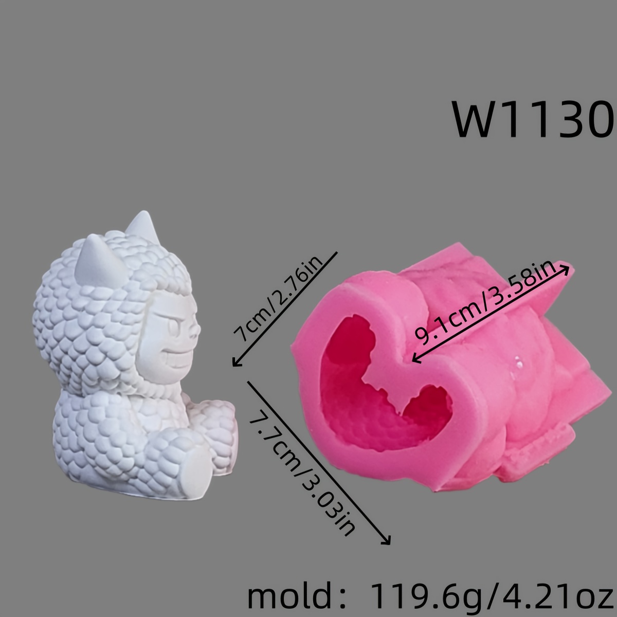 Image of Resin Silicone Mold Toothed Sheep 3d Decorative Silicone Mold Diy Candle Silicone Mold Gypsum Decorative Silicone Mold Home Decoration Epoxy Resin Mold 119.6 W1130