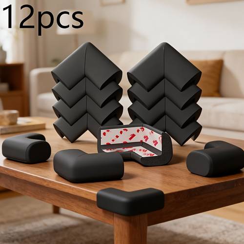 12pcs foam corner protectors with pre tape safety edge guards for furniture fireplaces tables stairs cabinets wall anti collision pads table edge covers protective edge wraps