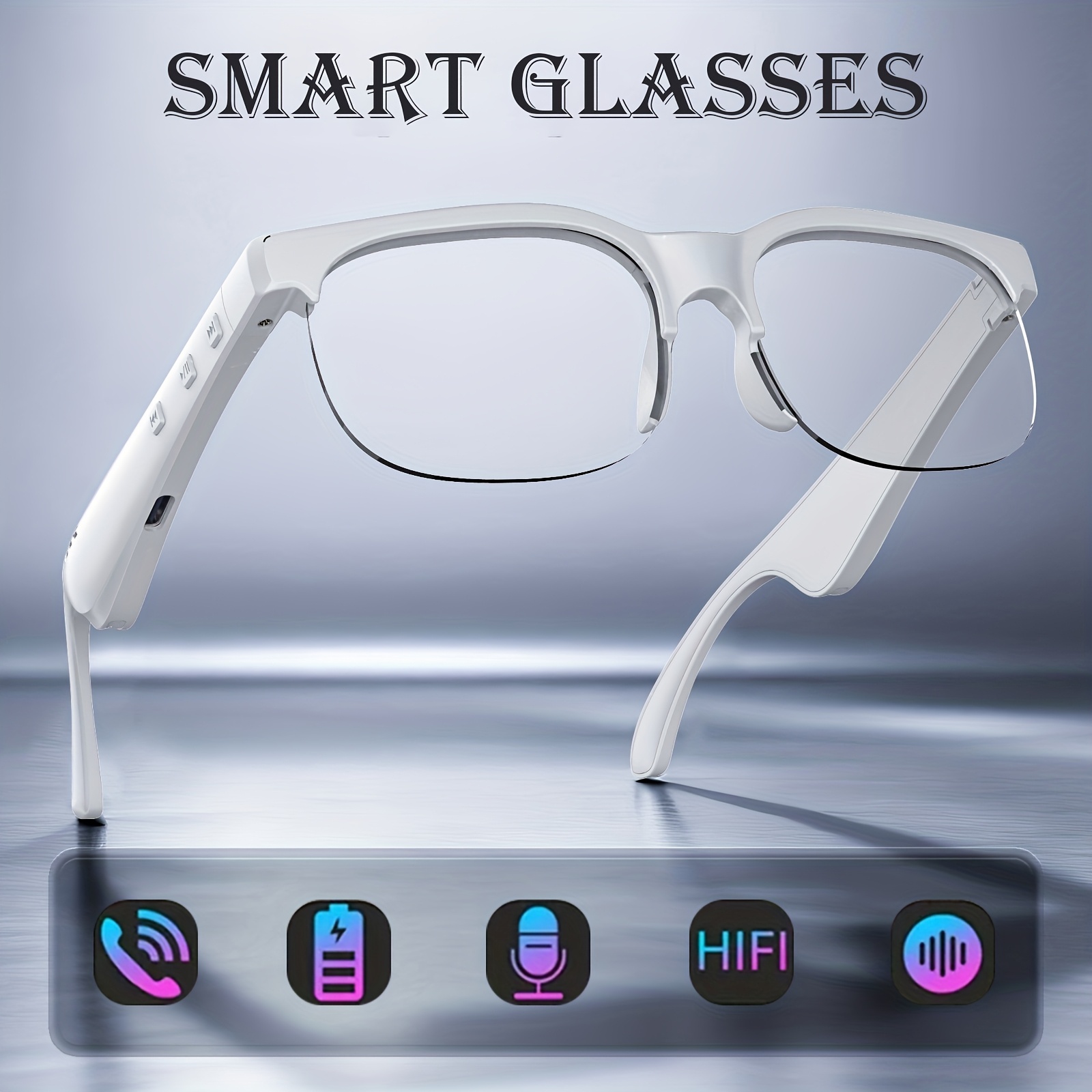 Smart Glasses, Glasses, Wireless Glasses, Wireless 5.4 Earphones, Support Calling And Music, Lightweight, Touch Buttons, Built-in , Charging, Suitable For Music And Calling